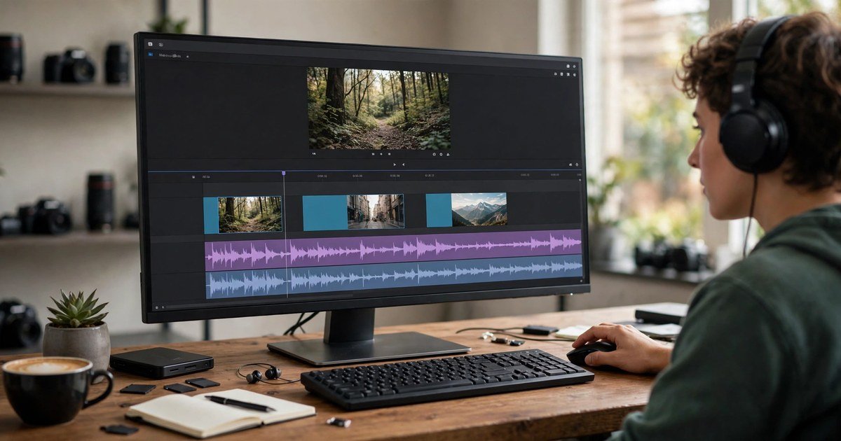 Adding AI voiceover audio to a video editing timeline