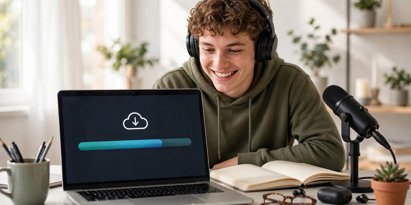 Downloading free audio made from text for videos and podcasts